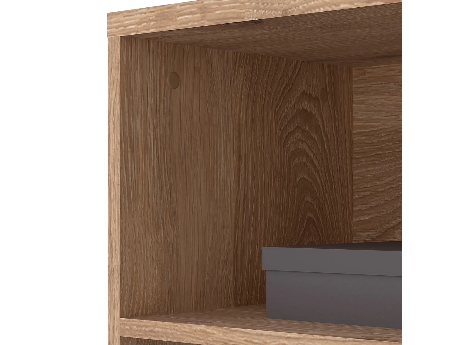 Ensemble banc de rangement à chaussures et portemanteau mural HERA, Avec tringle en métal, Coloris chêne