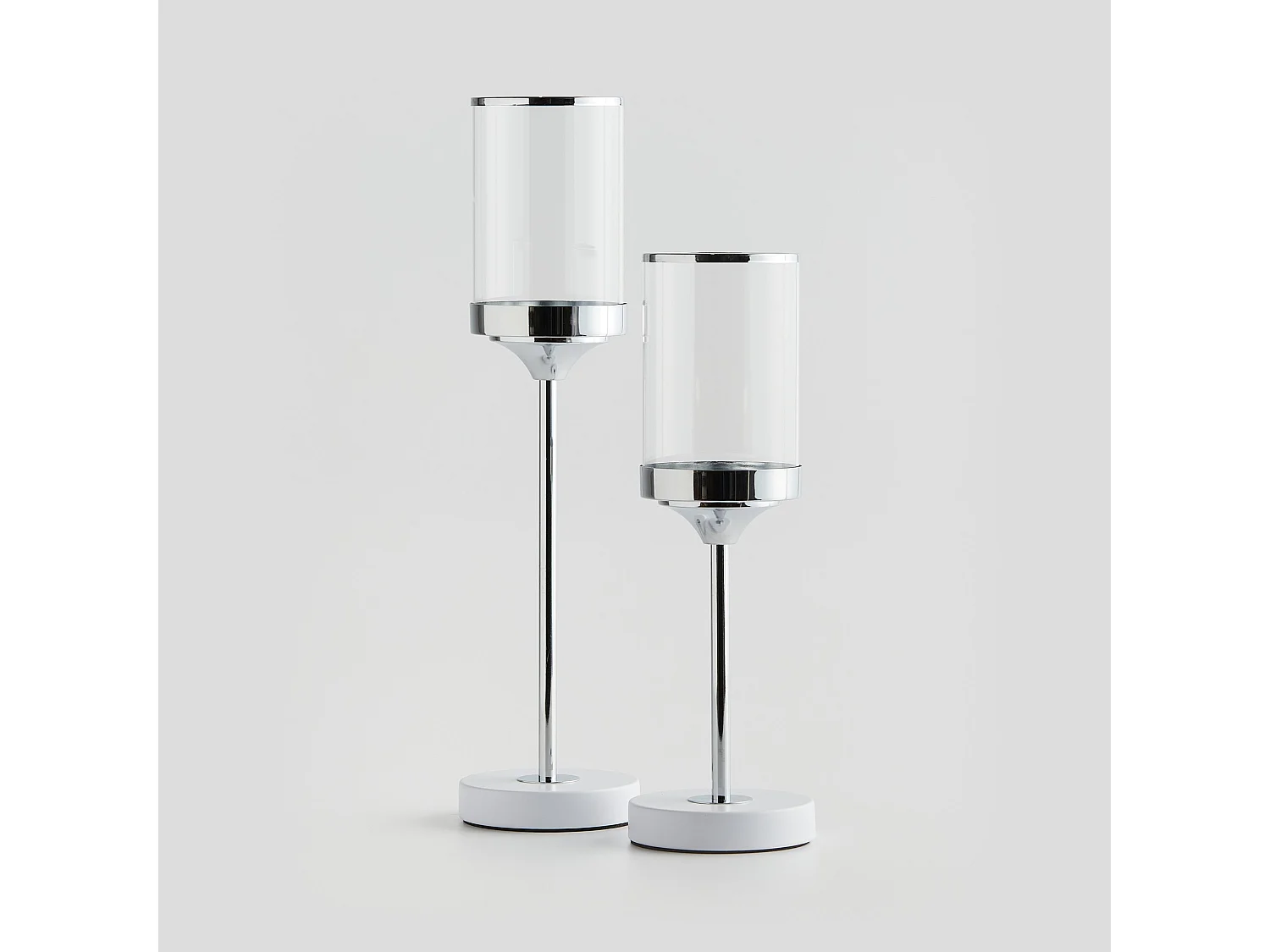 Bougeoir Enlaceso Argent Moyen 47 x 12