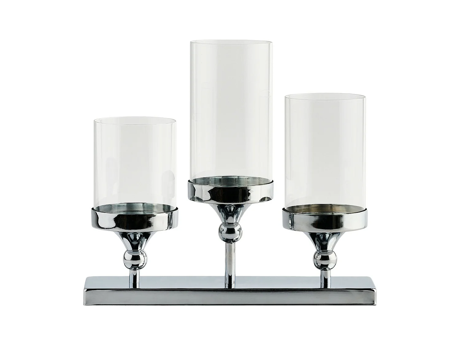 Bougeoir Gustavo argent moyen 28 x 9 x 35