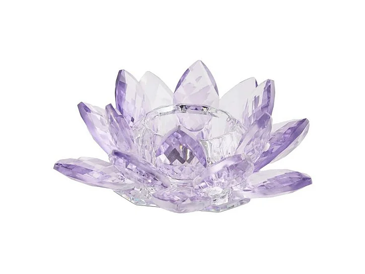 Bougeoir Cristal Shine Violet Clair 5 x 14