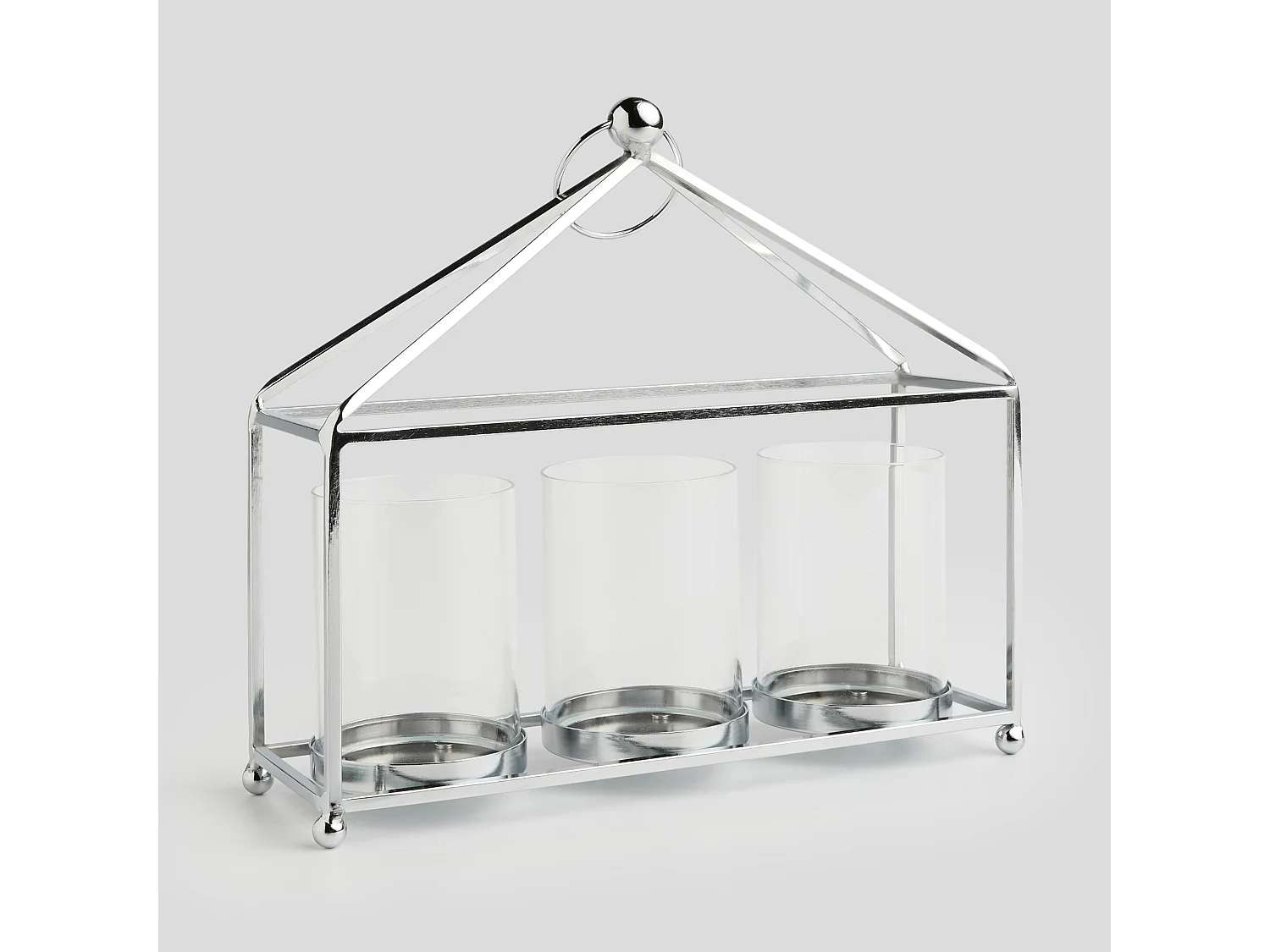 Bougeoir Cassa Argent Moyen 26 x 28 x 8.5