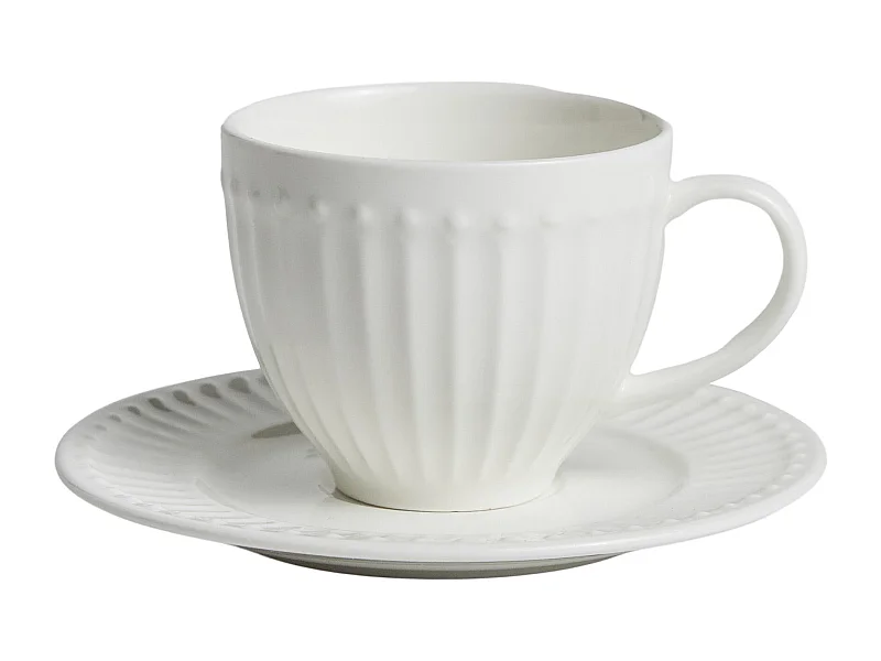 Tasse Mit Untertasse Carrina mittelweiß 120 ml