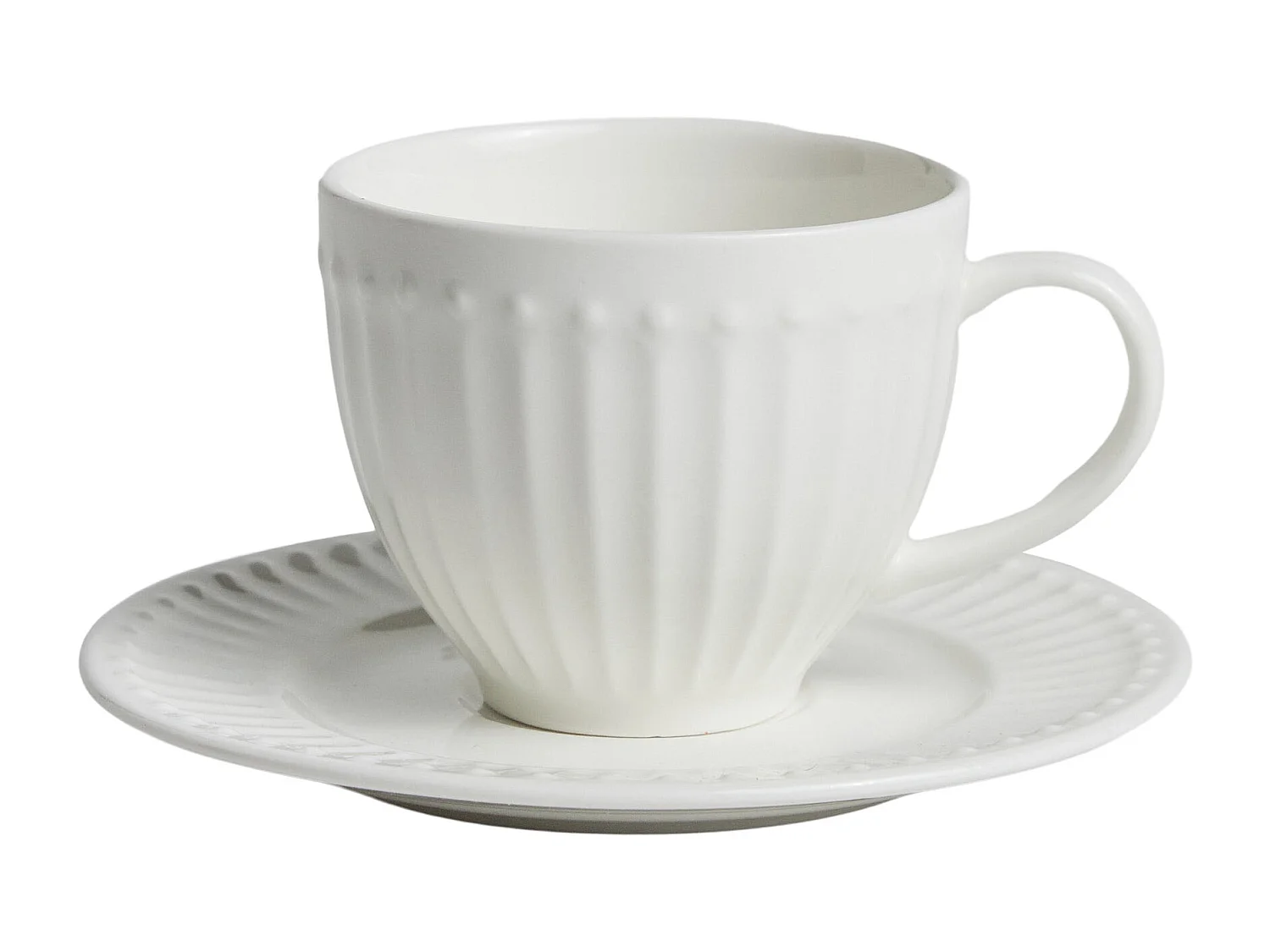 Tasse Mit Untertasse Carrina mittelweiß 120 ml