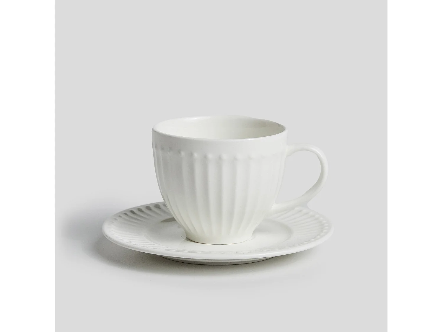 Tasse Mit Untertasse Carrina mittelweiß 120 ml
