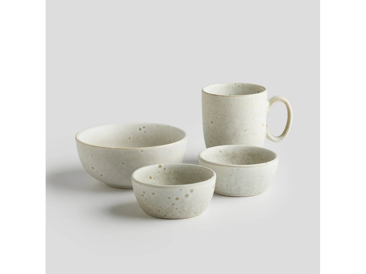 Ensemble De Petits Bols Liyah Gris Moyen 4.5 x 10