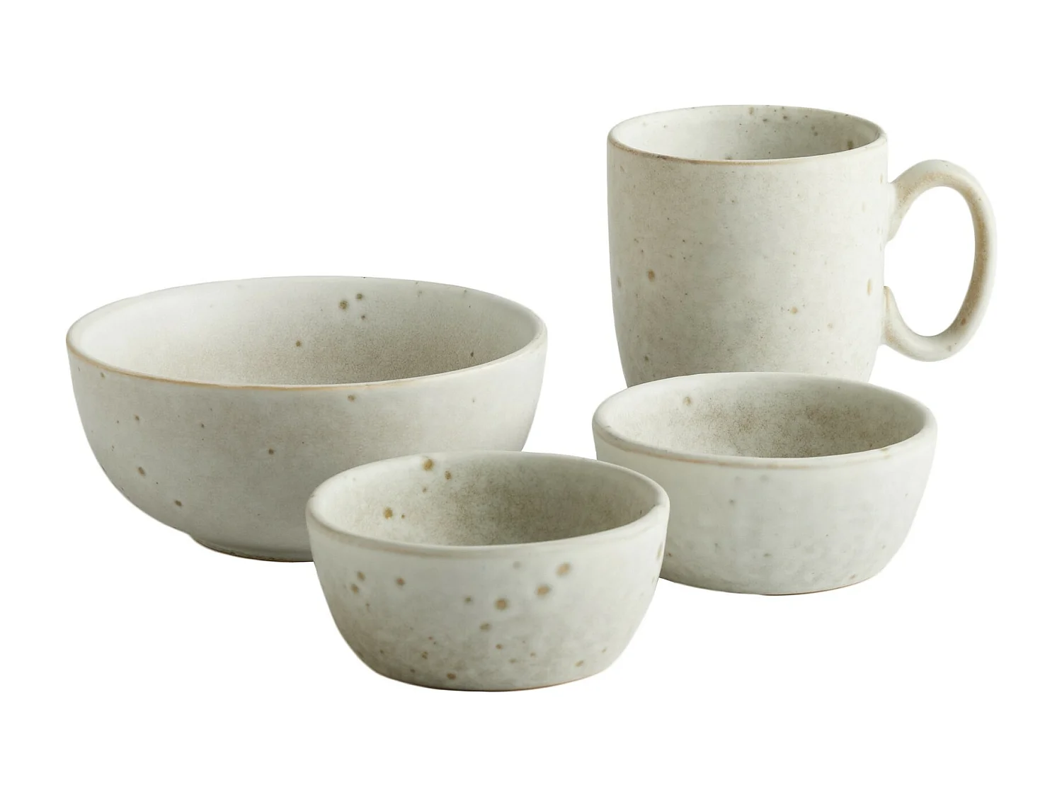 Ensemble De Petits Bols Liyah Gris Moyen 4.5 x 10