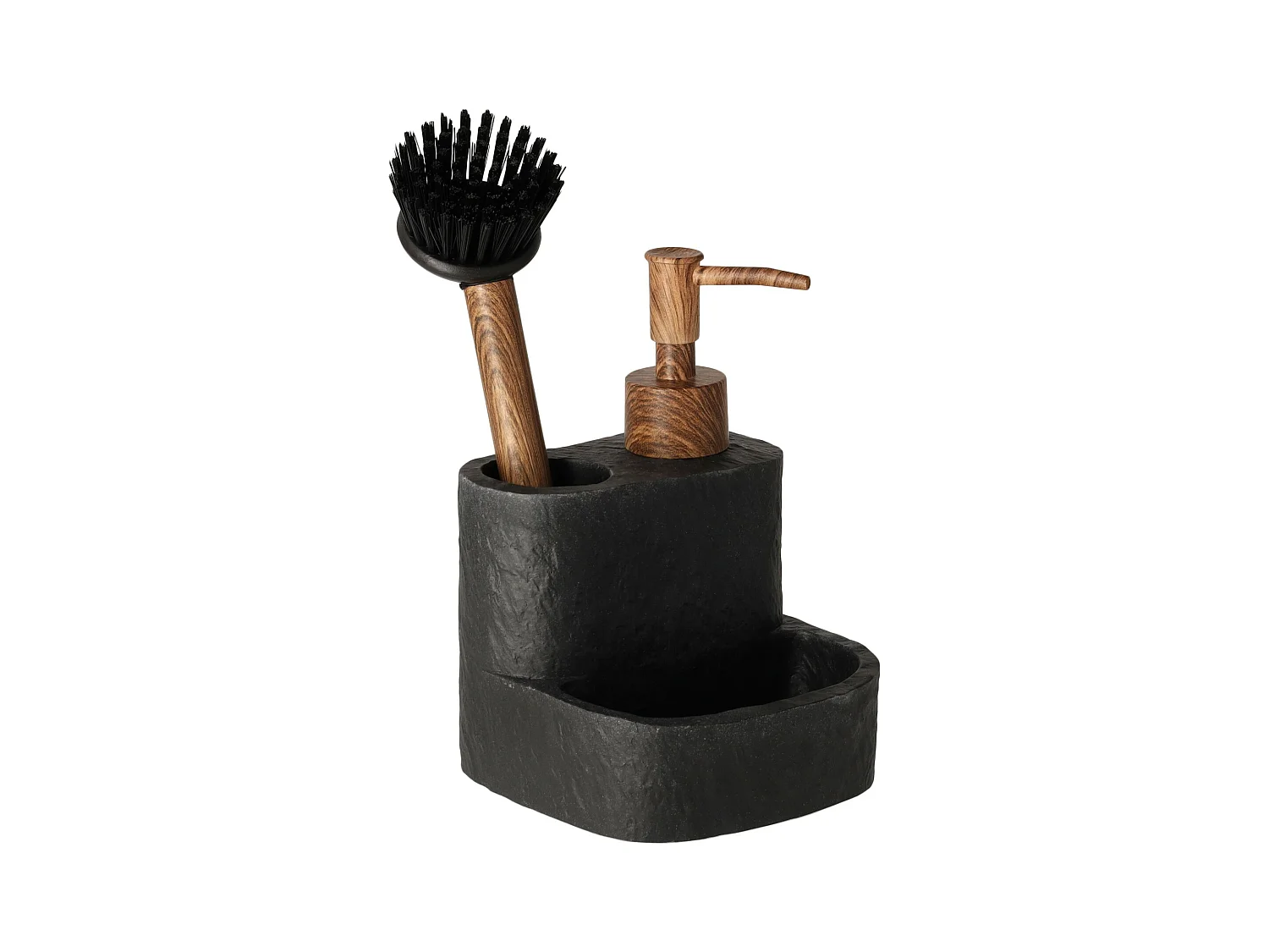 Distributeur Avec Support Pour Éponge Et Brosse Vastoni Noir Moyen 16 x 11 x 12