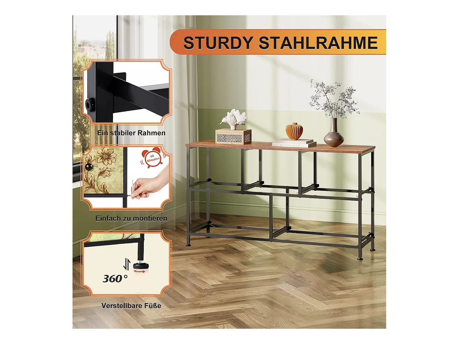 Commode 100 cm, avec 5 tiroirs de rangement, motif vintage - Multicouleur