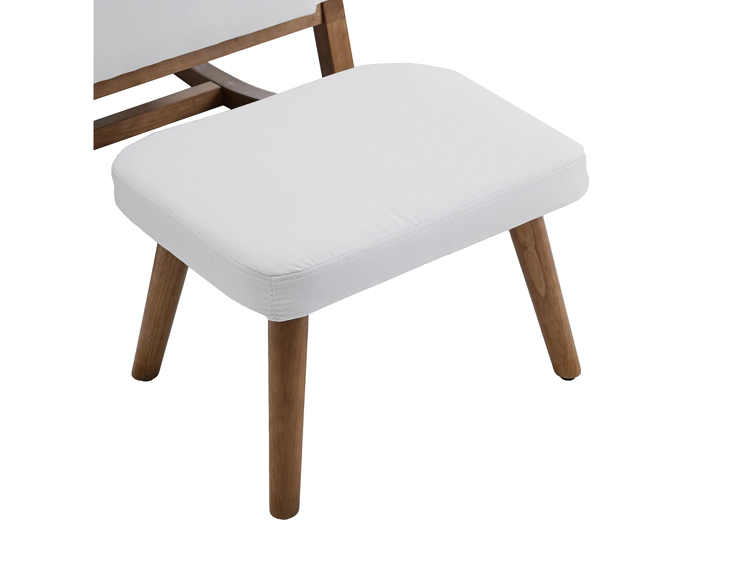 Fauteuil à bascule - chaise longue avec repose-pieds, avec sac de rangement - 65.5x84x92.5cm - en velours blanc
