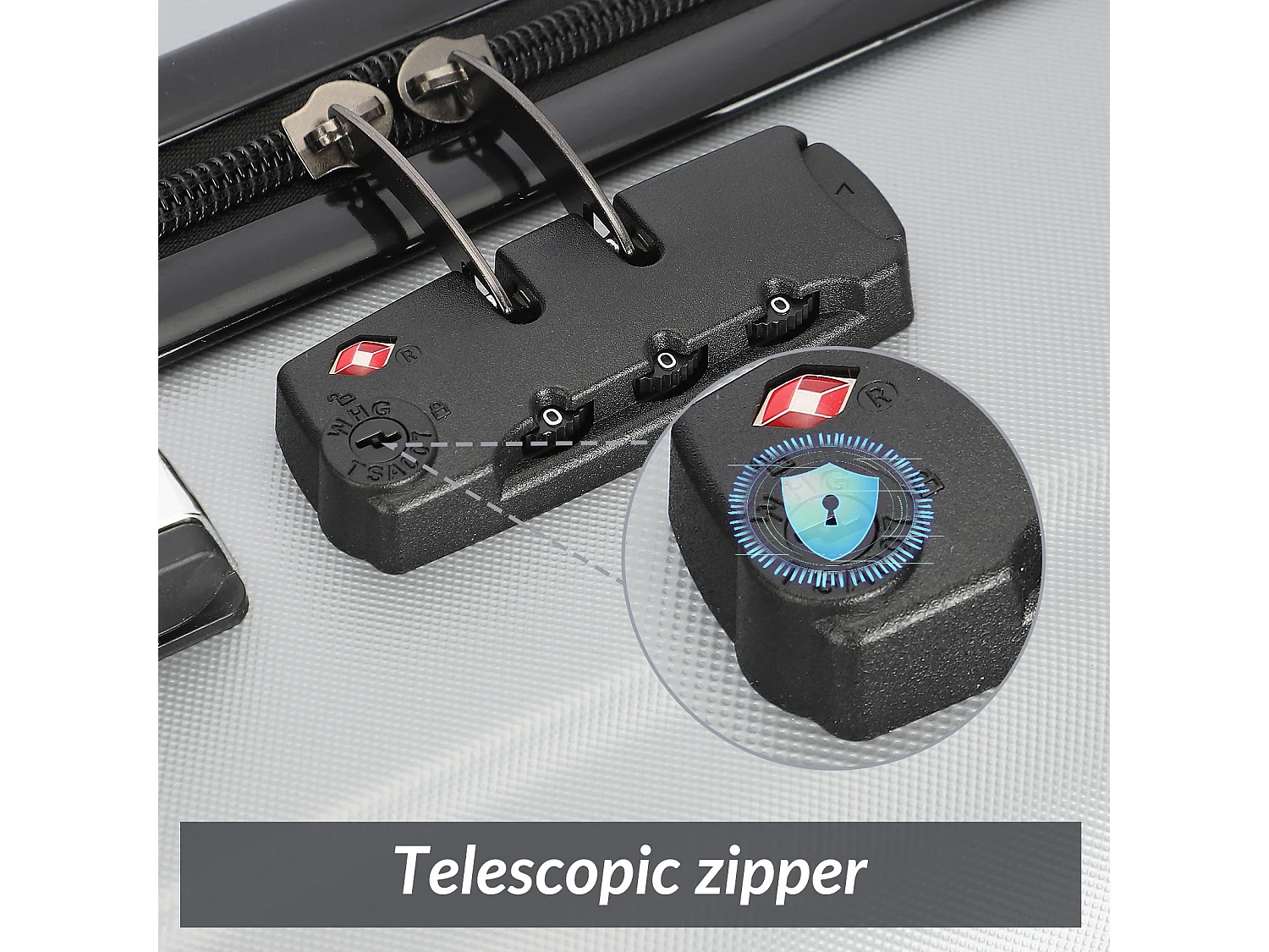 Lot de 3 valises à rayures, pratique pour les voyages,  gris