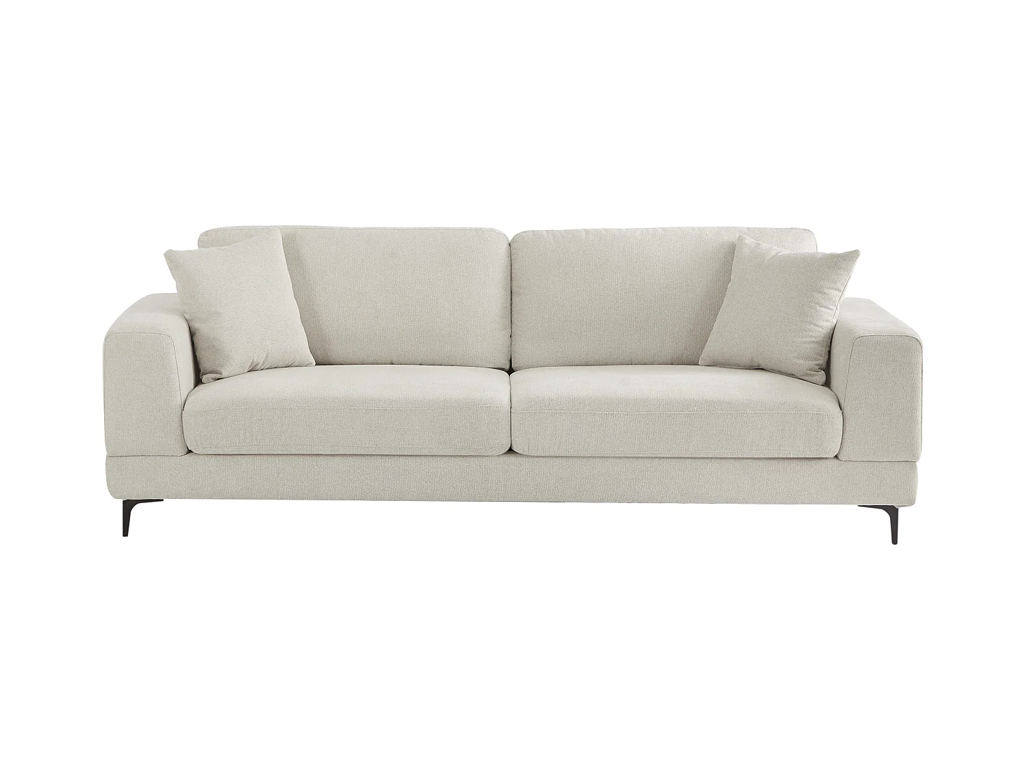 Sofá de 3 plazas y sillón de tela texturizada beige JAMOLO