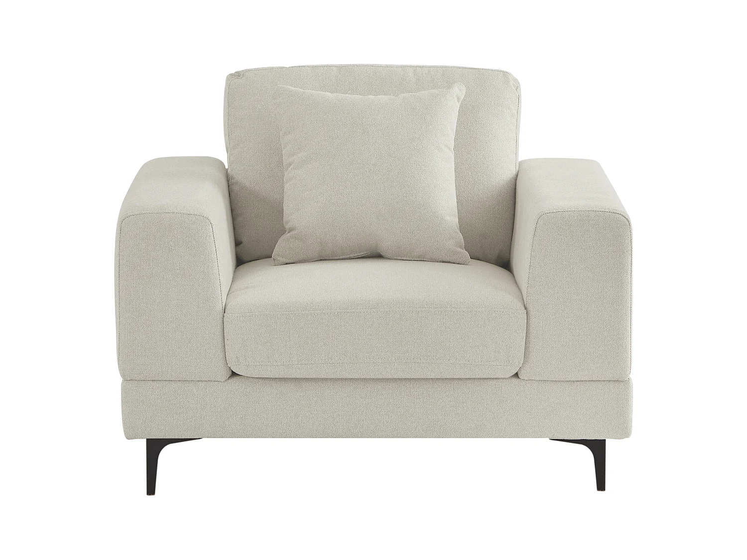 Sofá de 3 plazas y sillón de tela texturizada beige JAMOLO