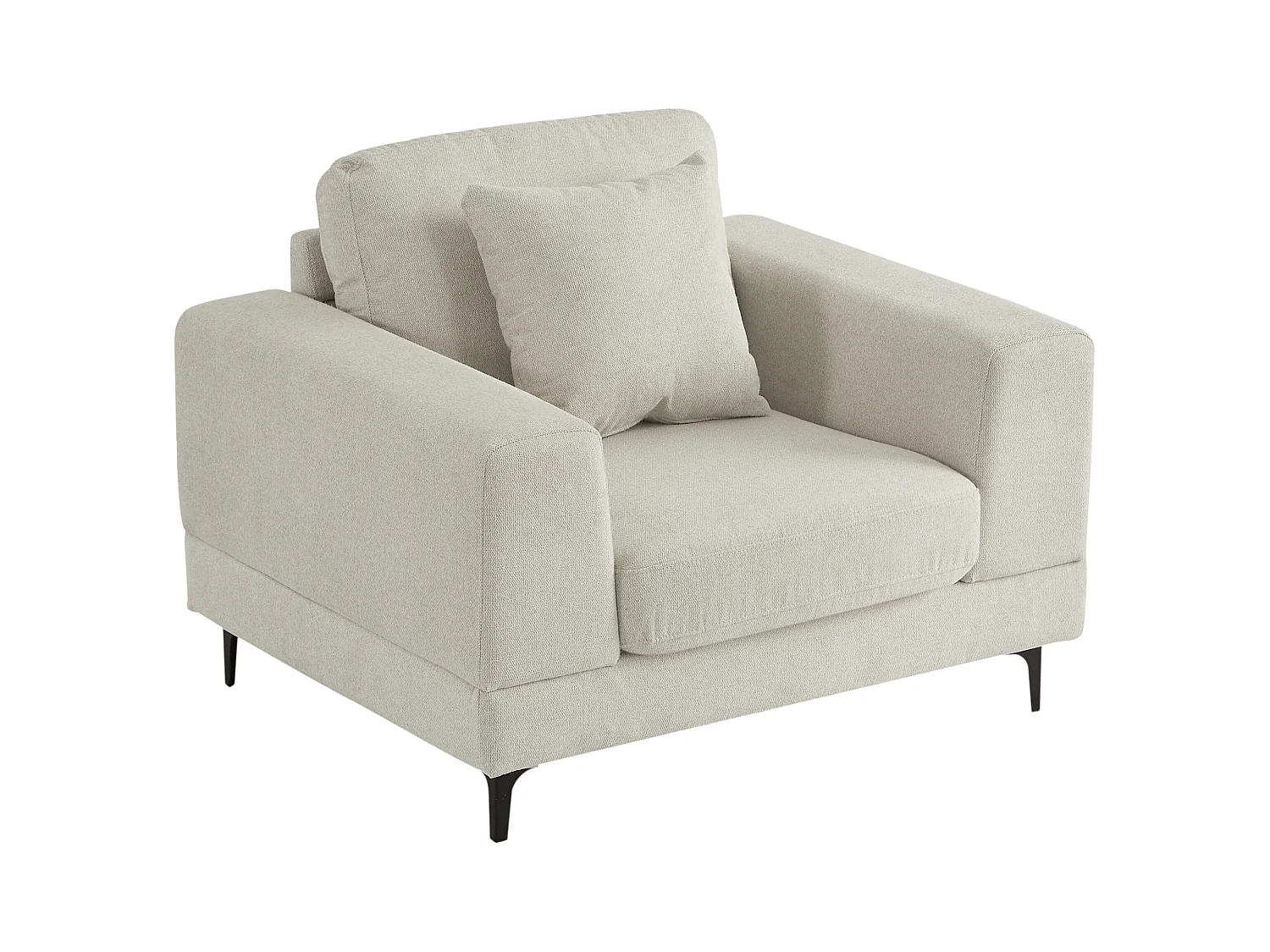 Sofá de 3 plazas y sillón de tela texturizada beige JAMOLO