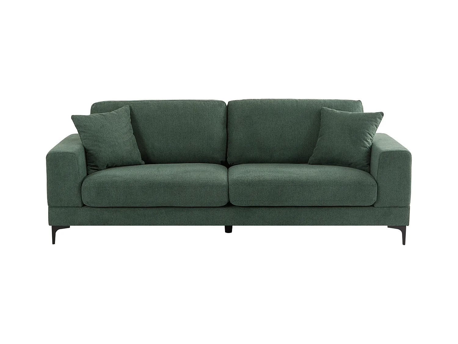 Canapé 3 places et fauteuil en tissu texturé vert JAMOLO