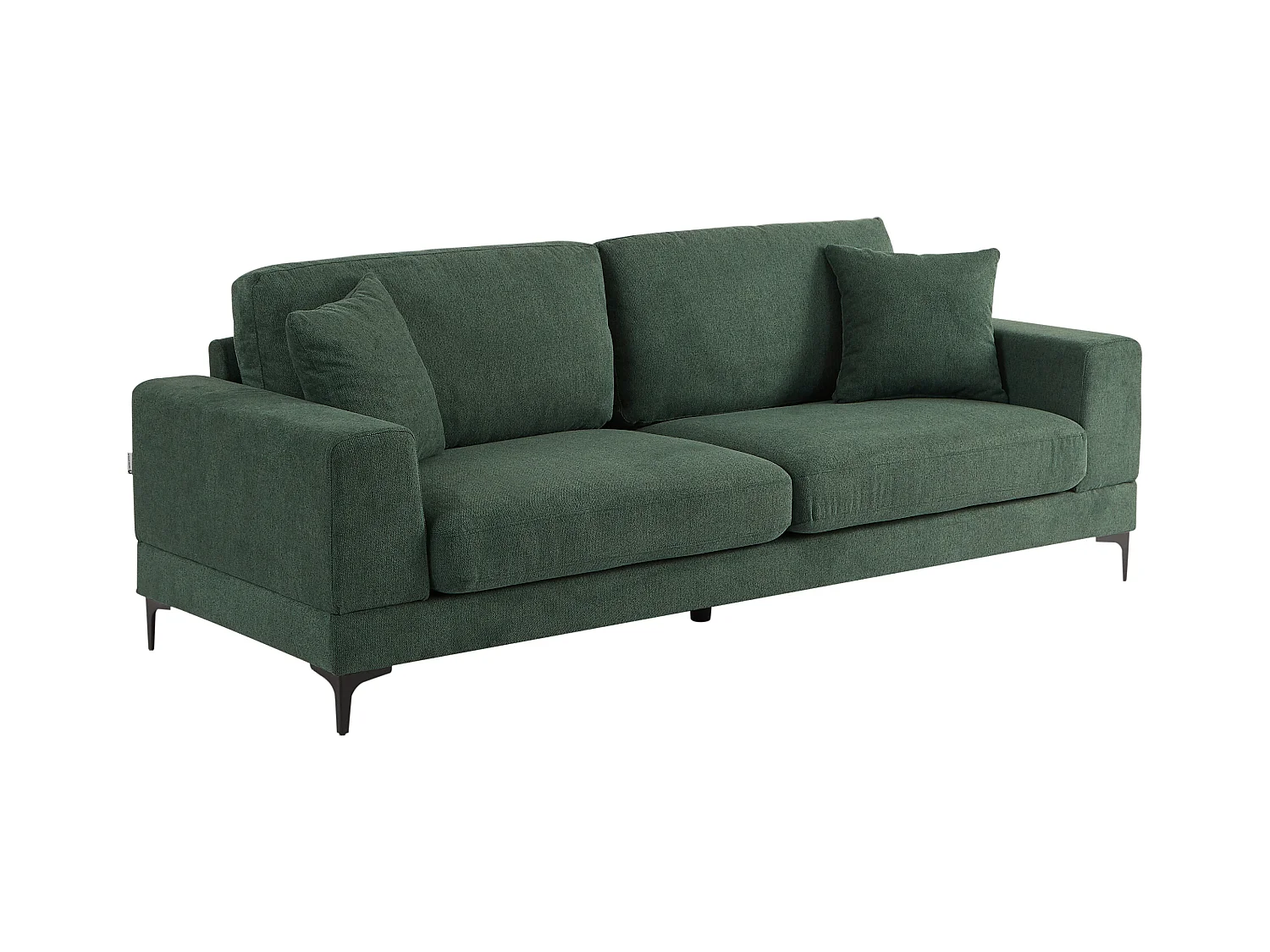 Canapé 3 places et fauteuil en tissu texturé vert JAMOLO
