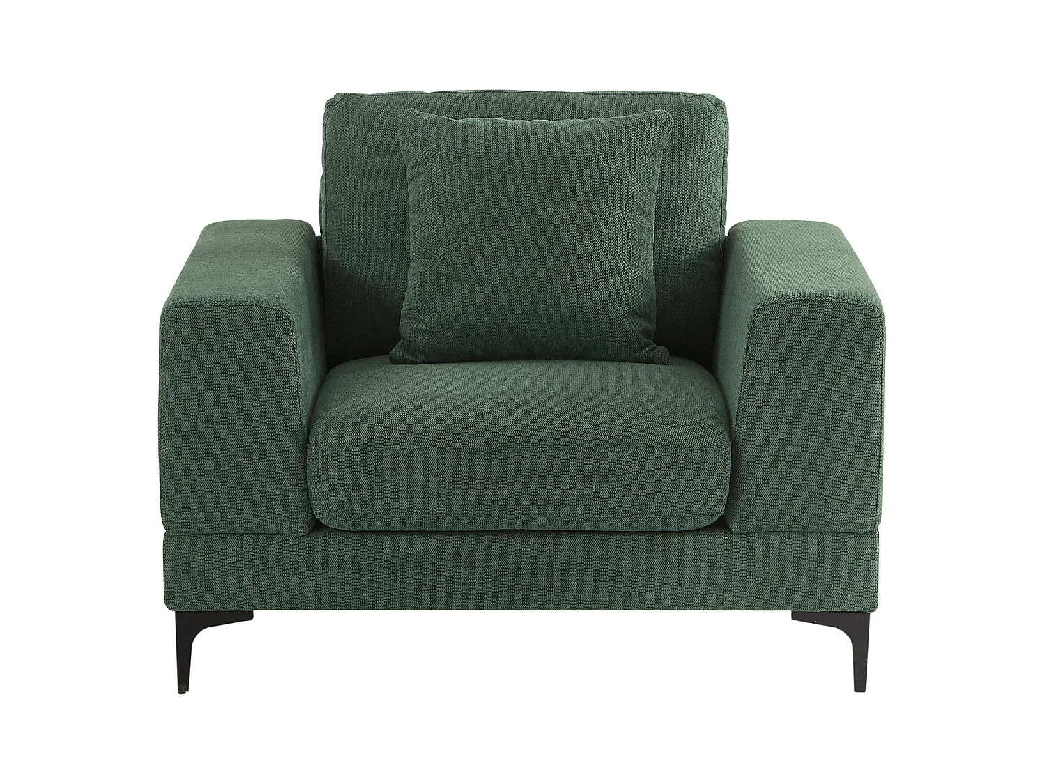 Canapé 3 places et fauteuil en tissu texturé vert JAMOLO