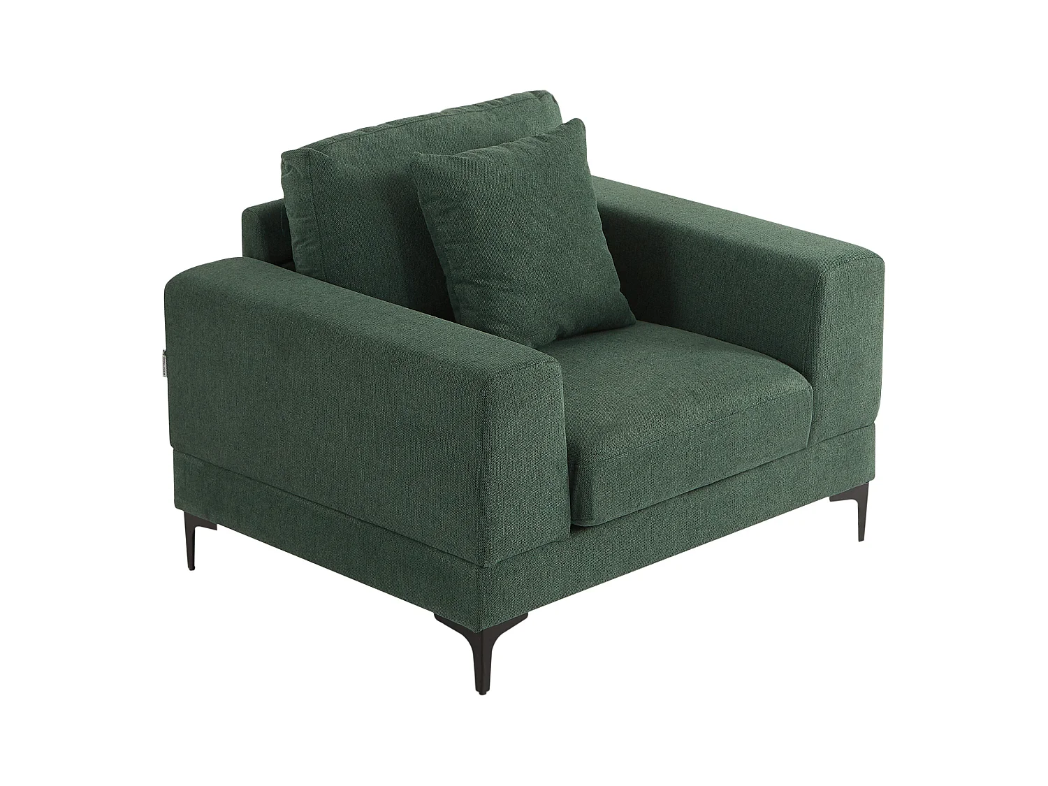Canapé 3 places et fauteuil en tissu texturé vert JAMOLO