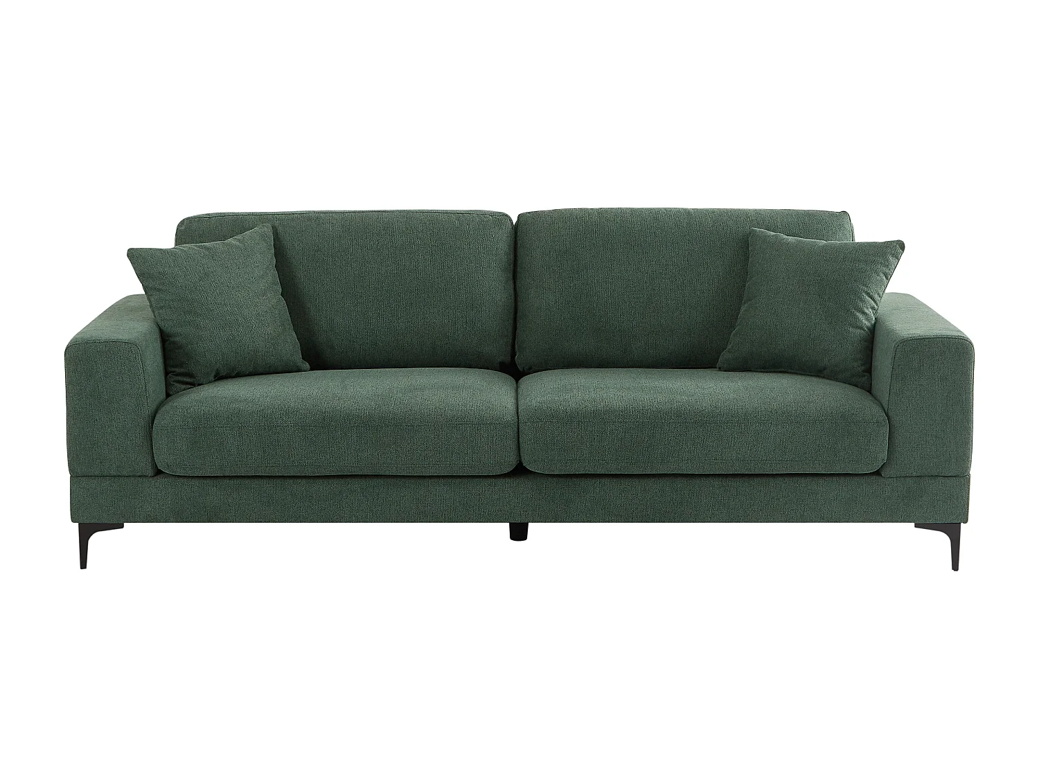 Canapé 3 places et fauteuil en tissu texturé vert JAMOLO