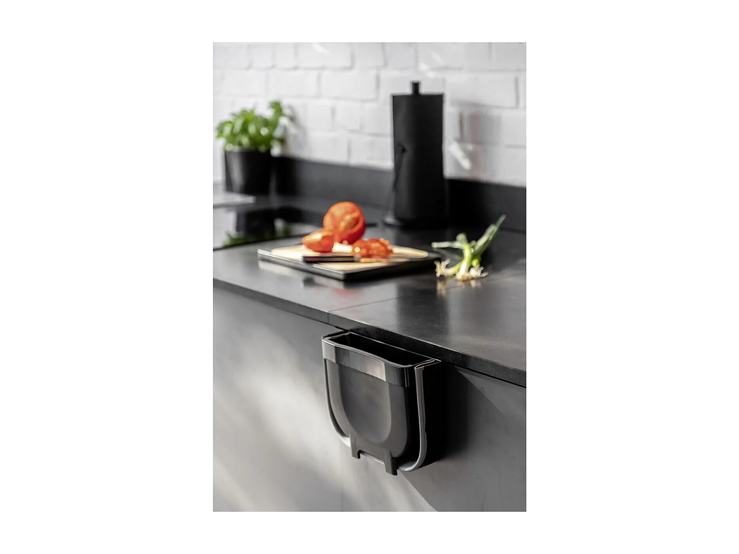 Poubelle pour porte de placard Wenko Fago 55028100 5 L Noir Pliable