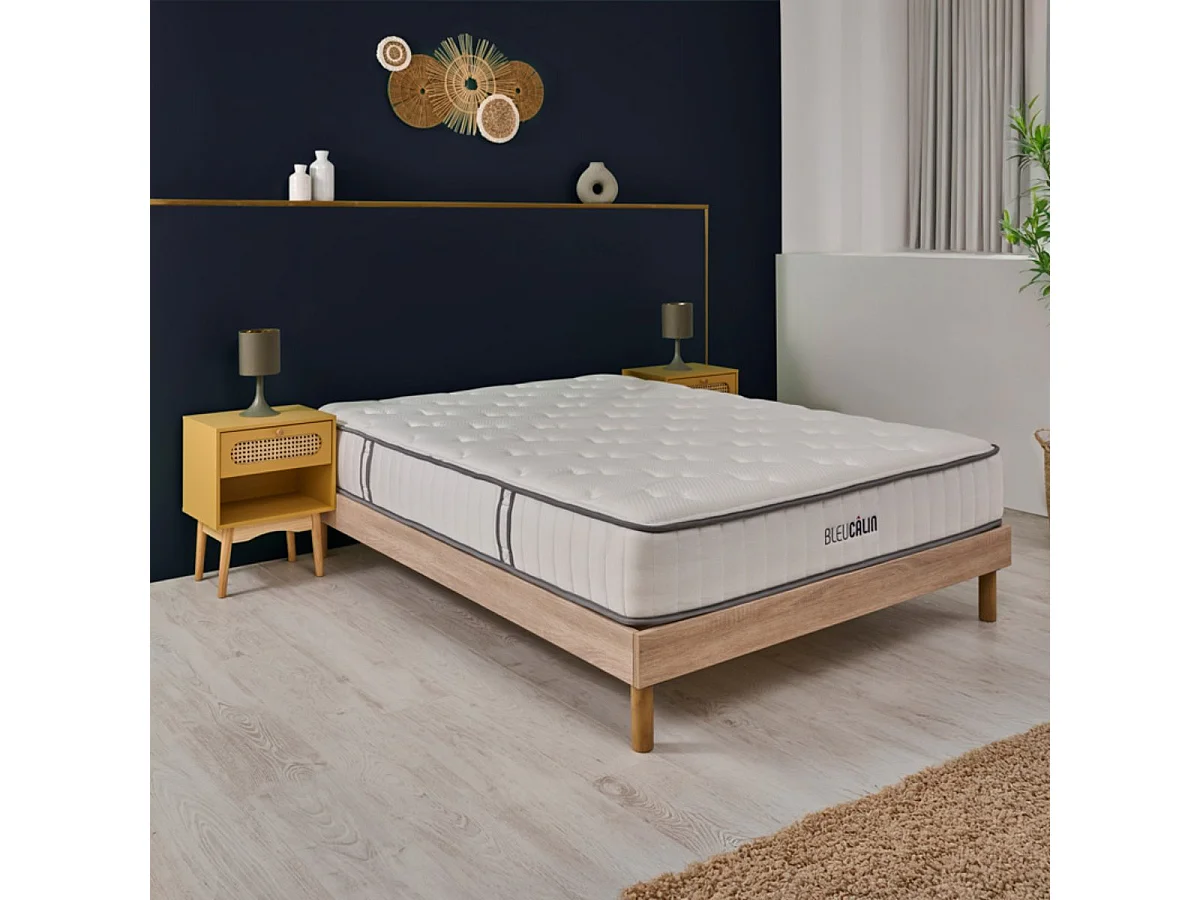 Matelas 180 x 200 cm ressorts ensachés et mousse viscoélastique - épaisseur 23cm - Confort Ferme - IDEAL