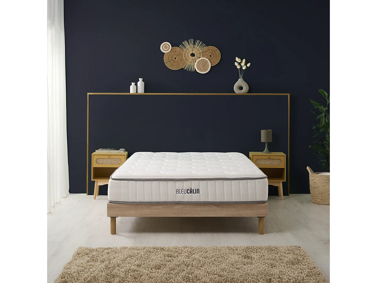 Matelas 140 x 190 cm ressorts ensachés et mousse viscoélastique - épaisseur 23cm - Confort Ferme - IDEAL