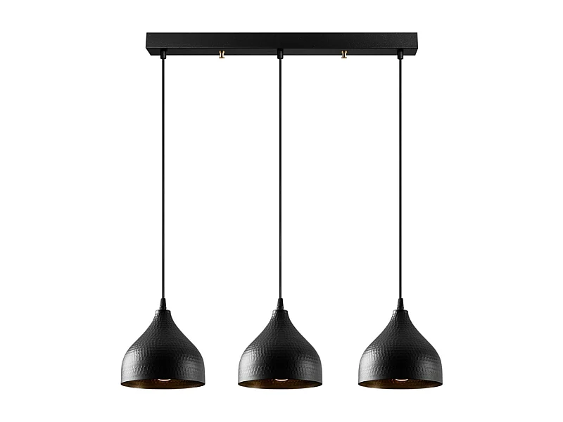 Lampadario sospensione LOUISE in metallo nero a 3 lampadine contemporaneo per interni moderni - 40W max