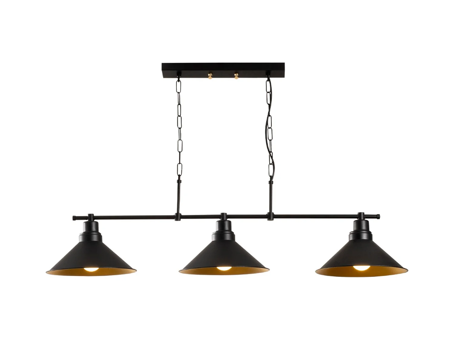 Suspension industreille noire 3 ampoules ERIKA