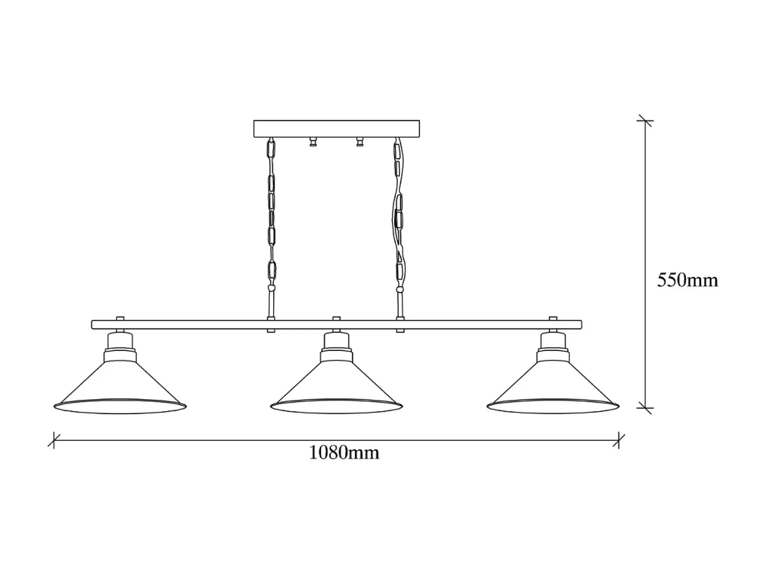 Suspension industreille noire 3 ampoules ERIKA