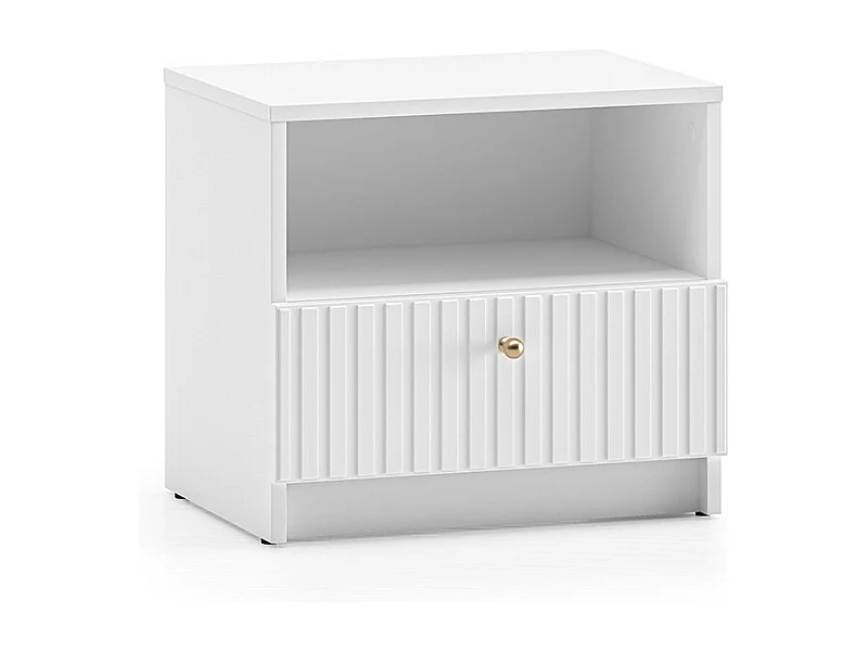 Mesa de cabeceira 1 gaveta Luor branco 48cm