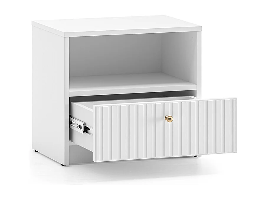 Mesa de cabeceira 1 gaveta Luor branco 48cm