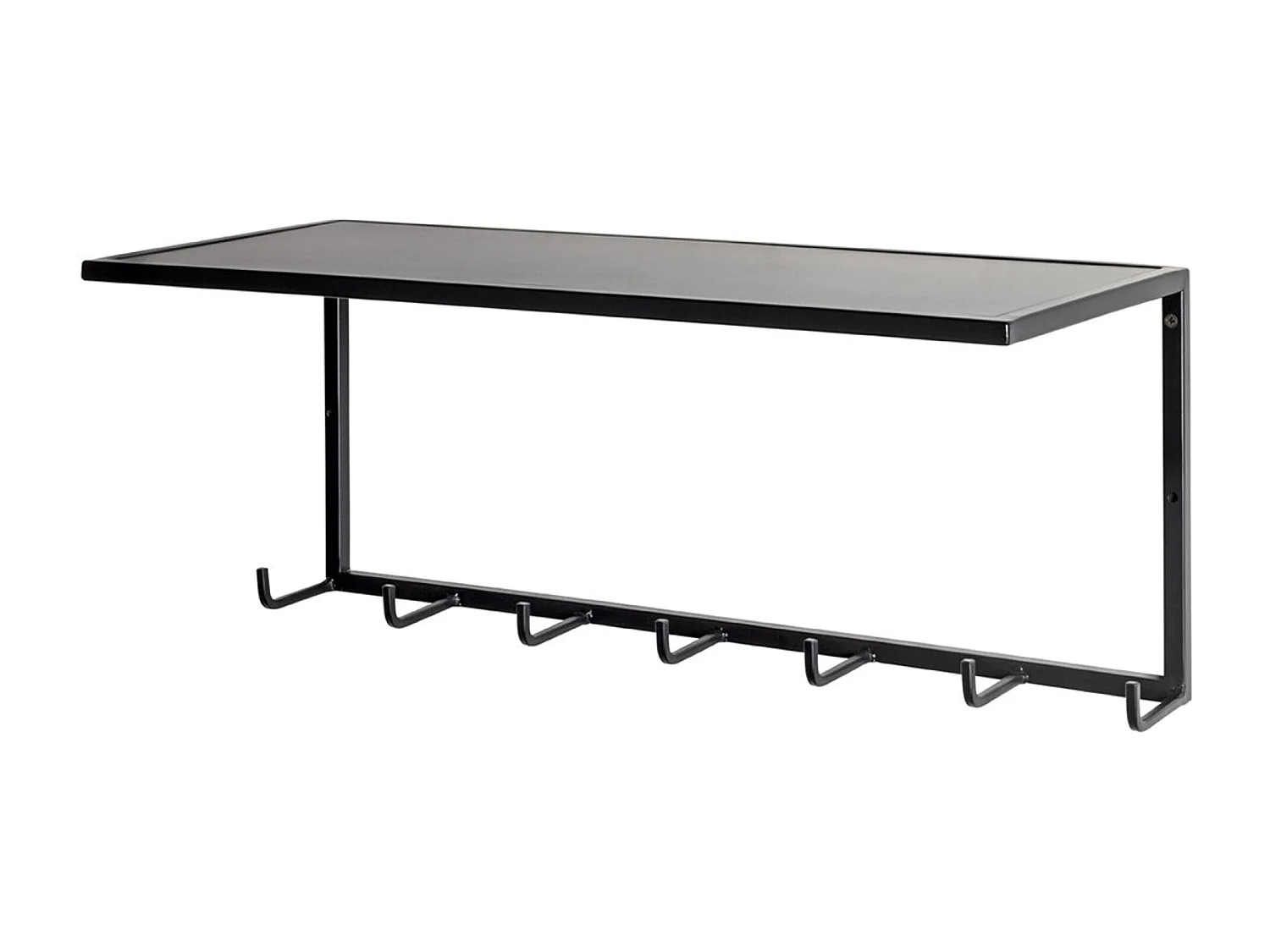 Garderobe murale, Patère murale en métal coloris noir  -longueur 60 x profondeur 25 x hauteur 25 cm