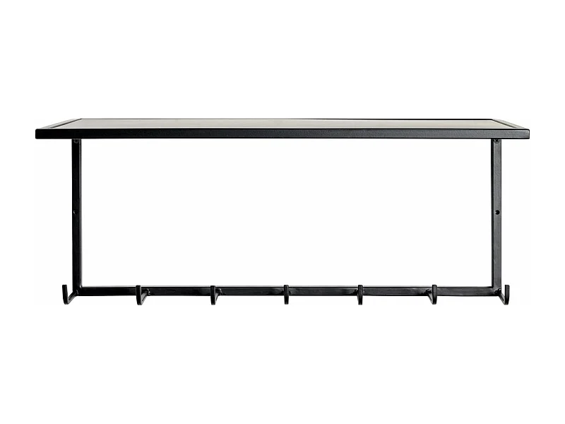 Garderobe murale, Patère murale en métal coloris noir  -longueur 60 x profondeur 25 x hauteur 25 cm