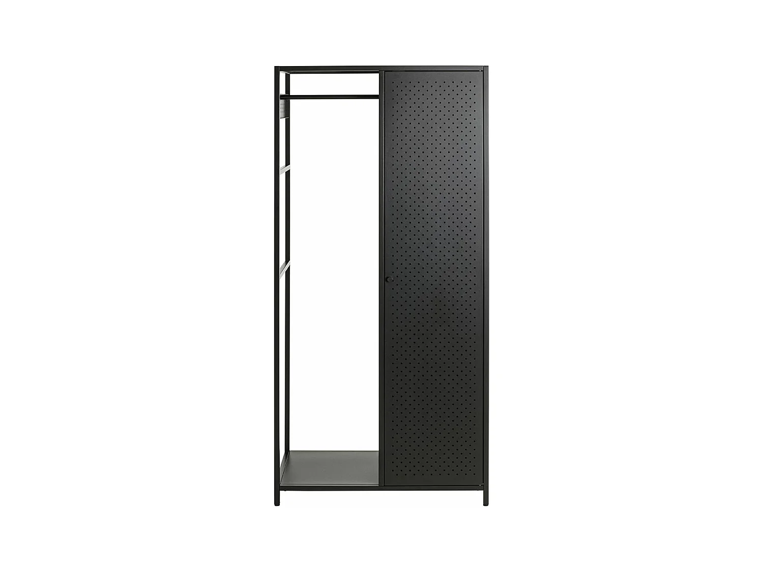 Porte-manteau en métal coloris noir  -longueur 80 x profondeur 45 x hauteur 171 cm