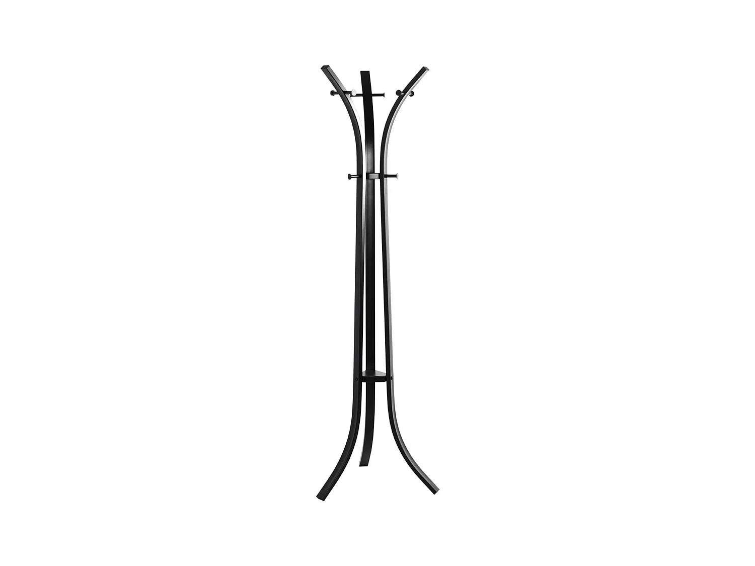 Porte-manteau avec 9 crochets en métal coloris noir  - diamètre 45  x hauteur 177 cm