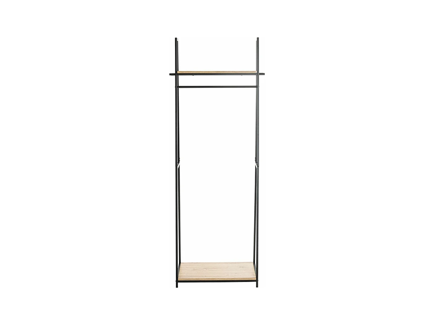 Porte-manteau en bois coloris chêne et métal noir  - longueur 68 x profondeur 40 x hauteur 166 cm
