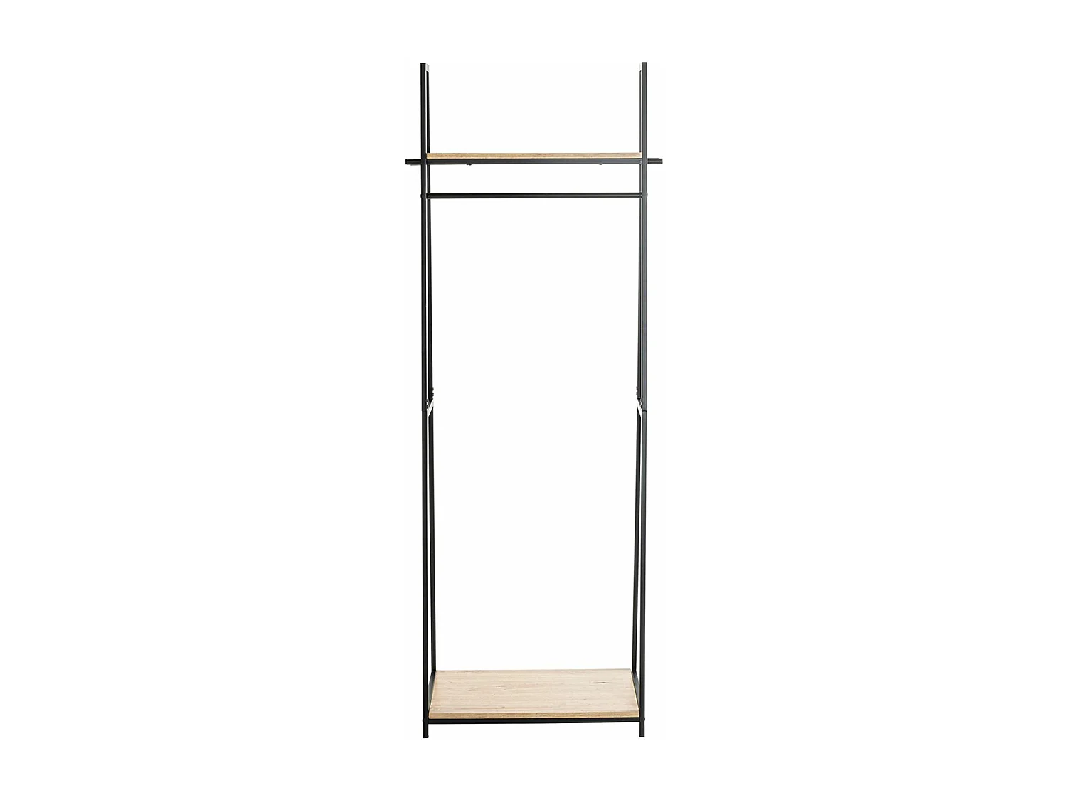 Porte-manteau en bois coloris chêne et métal noir  - longueur 68 x profondeur 40 x hauteur 166 cm