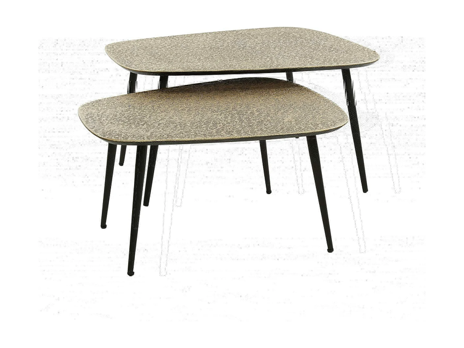 Table de salon organique effet métal doré (lot de 2) RALF