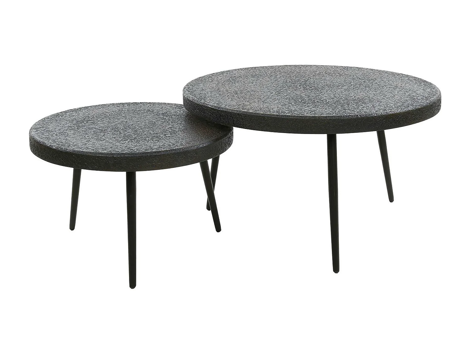 Table basse ronde effet métal vieilli (lot de 2) RALF