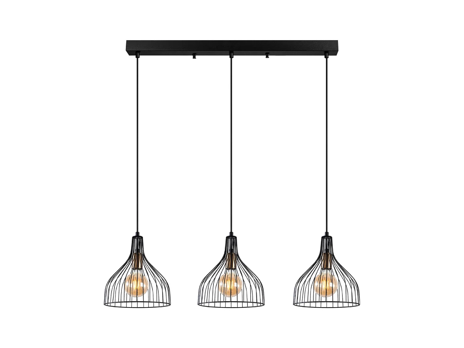Schwarze Metall-Deckenleuchte MARIE - 3 Lampen, modernes und minimalistisches Design