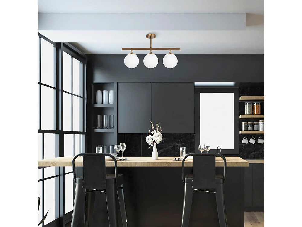 Plafonnier vintage - 3 lampes AMBRE