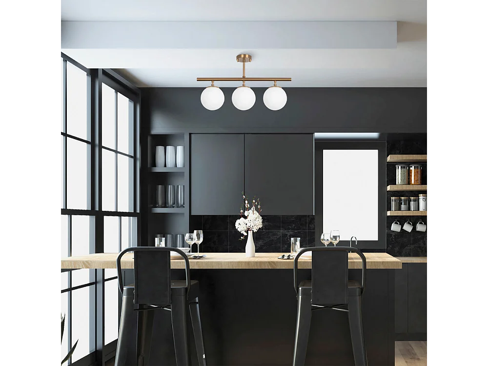 Plafonnier vintage - 3 lampes AMBRE