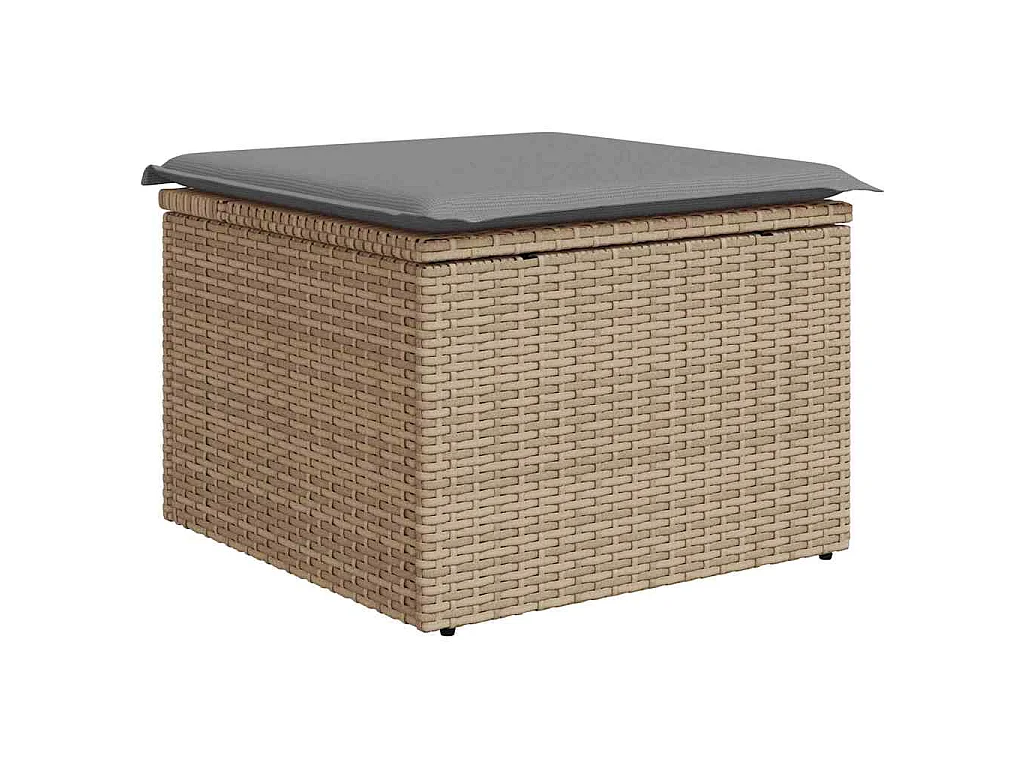 Salon de jardin avec coussins 6 pcs beige résine tressée