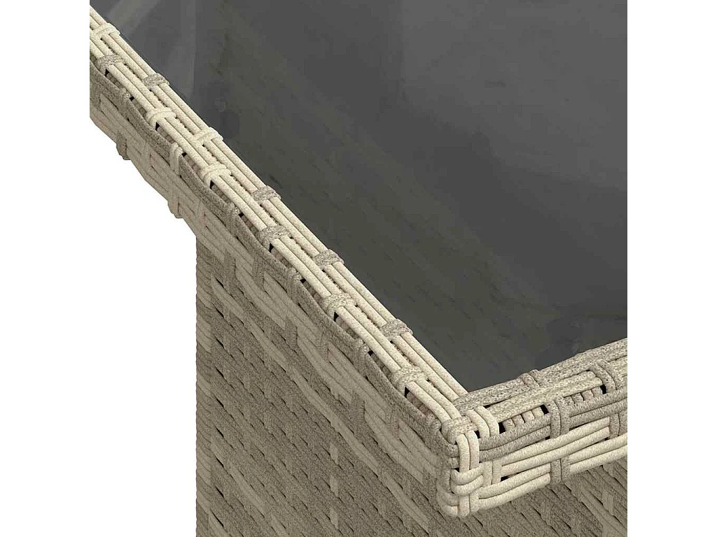 Salon de jardin avec coussins 7 pcs gris clair résine tressée