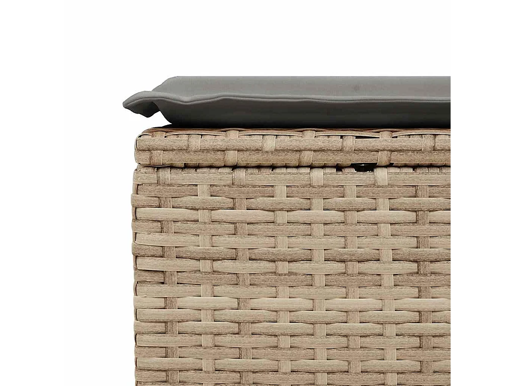 7-delige Loungeset met kussens poly rattan beige