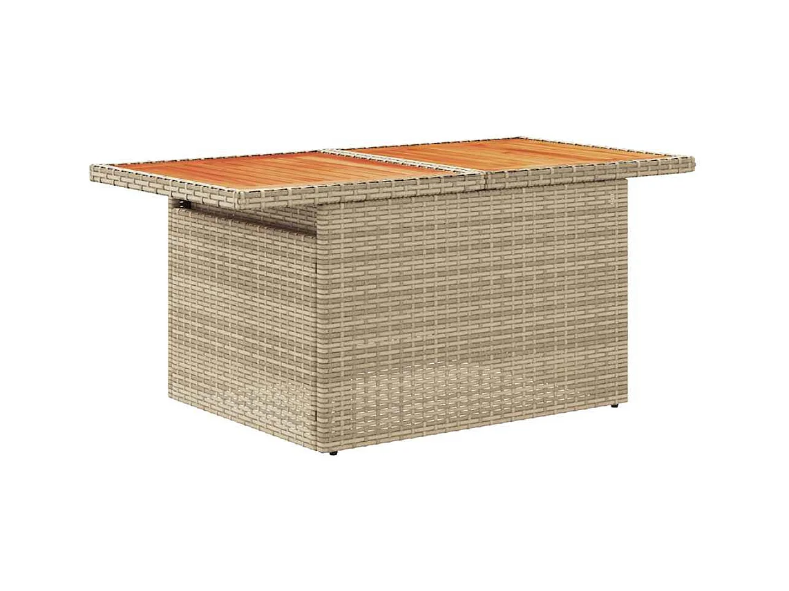 11-delige Tuinset met kussens poly rattan beige