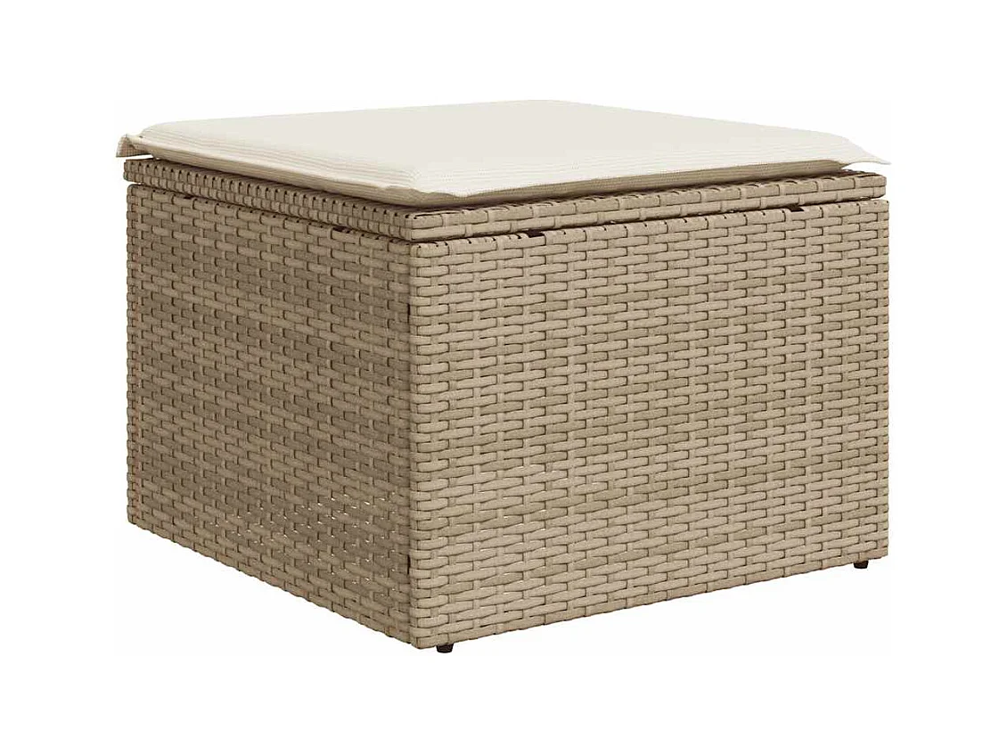 2-tlg. Garten-Sofagarnitur mit Kissen Beige Poly Rattan Akazie
