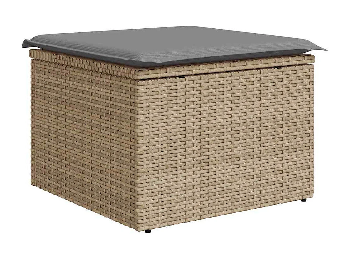 Set Divano da Giardino 8 pz con Cuscini Beige in Polyrattan