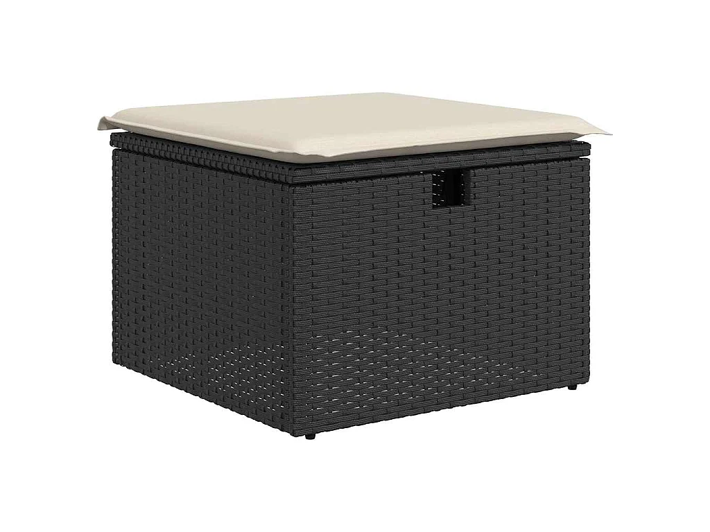 Set Divano da Giardino 6 pz con Cuscini Nero in Polyrattan