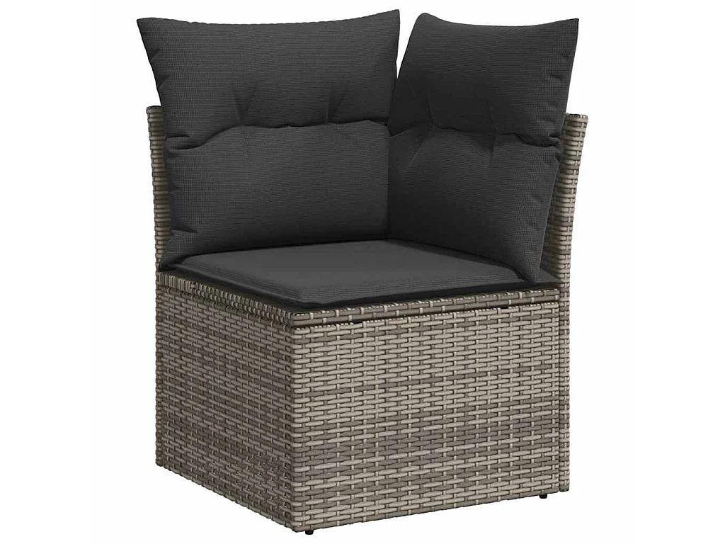 Set Divano Giardino 5 pz con Cuscini Grigio Polyrattan Acacia