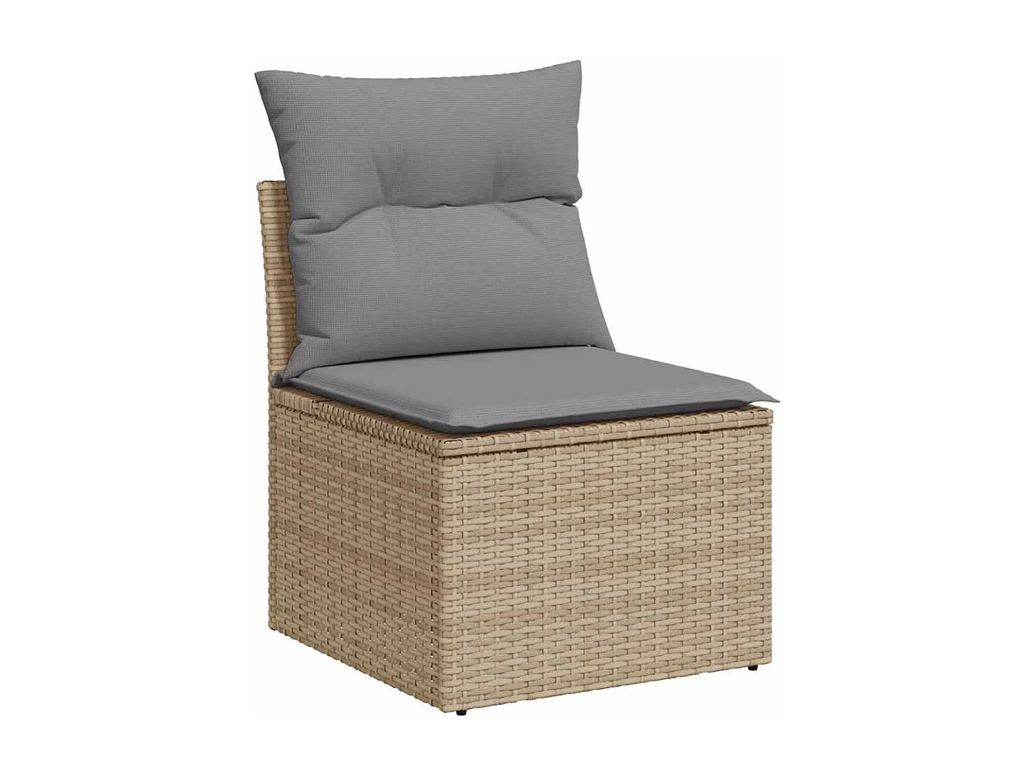 Set Divano da Giardino 4 pz con Cuscini Beige in Polyrattan
